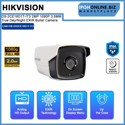 Hikvision DS-2CE16D1T-IT3 2MP 1080P 3.6MM true day/night EXIR bullet camera Hikvision DS-2CE16D1T-IT3 2MP 1080P 3.6MM true day/night EXIR bullet camera