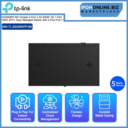 TP-LINK ES206XPP-M2 Omada 5-Port 2.5G BASE-T& 1-Port 10GE SFP+ Easy Managed Switch with 4-Port PoE++ TP-LINK ES206XPP-M2 Omada 5-Port 2.5G BASE-T& 1-Port 10GE SFP+ Easy Managed Switch with 4-Port PoE++