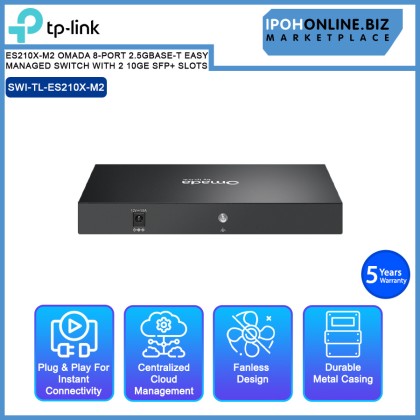 TP-LINK ES210X-M2 OMADA 8-PORT 2.5GBASE-T EASY MANAGED SWITCH WITH 2 10GE SFP+ SLOTS TP-LINK ES210X-M2 OMADA 8-PORT 2.5GBASE-T EASY MANAGED SWITCH WITH 2 10GE SFP+ SLOTS