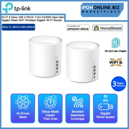 TP-Link Wi-Fi 6 Deco X50 2 PACK 11AX AX3000 Next-Gen Gigabit Mesh WiFi Wireless Gigabit Wi-Fi Router