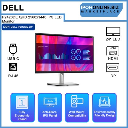 Dell P2423DE 24" Inch USB C QHD 2560x1440 IPS LED Monitor (USB C,DP, HDMI, RJ45) Dell P2423DE 24" Inch USB C QHD 2560x1440 IPS LED Monitor (USB C,DP, HDMI, RJ45)