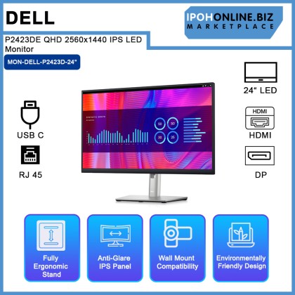 Dell P2423DE 24" Inch USB C QHD 2560x1440 IPS LED Monitor (USB C,DP, HDMI, RJ45) Dell P2423DE 24" Inch USB C QHD 2560x1440 IPS LED Monitor (USB C,DP, HDMI, RJ45)