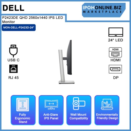 Dell P2423DE 24" Inch USB C QHD 2560x1440 IPS LED Monitor (USB C,DP, HDMI, RJ45) Dell P2423DE 24" Inch USB C QHD 2560x1440 IPS LED Monitor (USB C,DP, HDMI, RJ45)