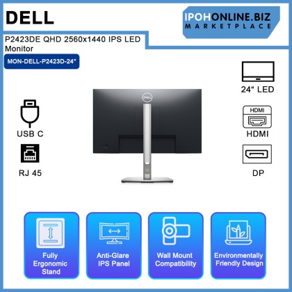 Dell P2423DE 24" Inch USB C QHD 2560x1440 IPS LED Monitor (USB C,DP, HDMI, RJ45) Dell P2423DE 24" Inch USB C QHD 2560x1440 IPS LED Monitor (USB C,DP, HDMI, RJ45)