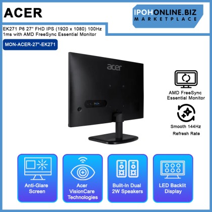 Acer EK271 P6 27" FHD IPS (1920 x 1080) 100Hz 1ms with AMD FreeSync Essential Monitor Acer EK271 P6 27" FHD IPS (1920 x 1080) 100Hz 1ms with AMD FreeSync Essential Monitor