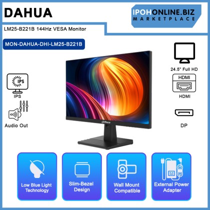 Dahua LM25-B221B 24.5" IPS FHD 144Hz VESA Monitor (DP, HDMI, Audio Out) Dahua LM25-B221B 24.5" IPS FHD 144Hz VESA Monitor (DP, HDMI, Audio Out)