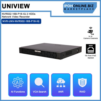 UNV UNIVIEW NVR502-16B-P16-IQ 2 HDDs 16-Ch 16-POE Network Video Recorder UNV UNIVIEW NVR502-16B-P16-IQ 2 HDDs 16-Ch 16-POE Network Video Recorder