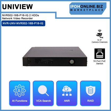 UNV UNIVIEW NVR502-16B-P16-IQ 2 HDDs 16-Ch 16-POE Network Video Recorder UNV UNIVIEW NVR502-16B-P16-IQ 2 HDDs 16-Ch 16-POE Network Video Recorder