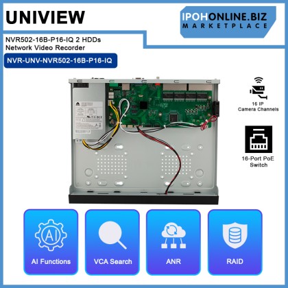 UNV UNIVIEW NVR502-16B-P16-IQ 2 HDDs 16-Ch 16-POE Network Video Recorder UNV UNIVIEW NVR502-16B-P16-IQ 2 HDDs 16-Ch 16-POE Network Video Recorder