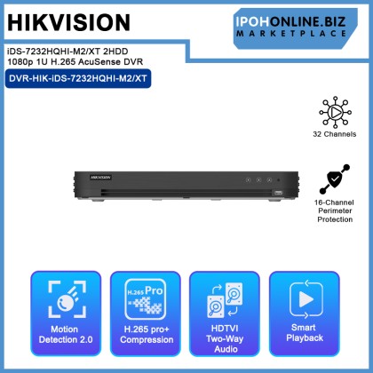 HIKVISION iDS-7232HQHI-M2/XT 32-ch 2HDD 1080p 1U H.265 AcuSense DVR HIKVISION iDS-7232HQHI-M2/XT 32-ch 2HDD 1080p 1U H.265 AcuSense DVR