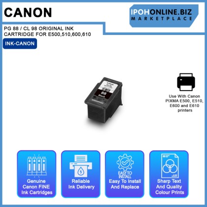 Canon PG 88 / CL 98 ORIGINAL INK CARTRIDGE FOR E500,510,600,610