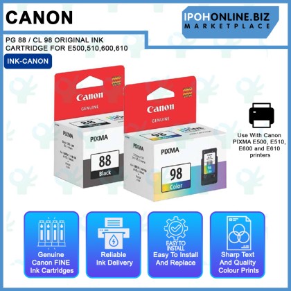 Canon PG 88 / CL 98 ORIGINAL INK CARTRIDGE FOR E500,510,600,610