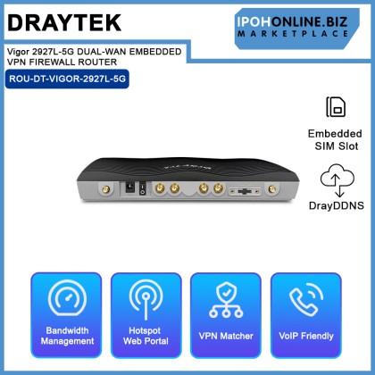 Draytek Vigor 2927L-5G DUAL-WAN EMBEDDED 5G CONNECTIVITY VPN FIREWALL ROUTER