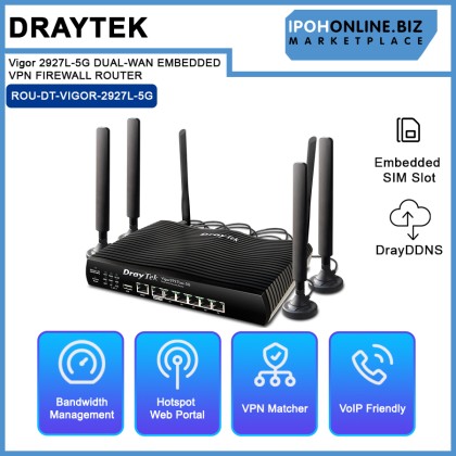 Draytek Vigor 2927L-5G DUAL-WAN EMBEDDED 5G CONNECTIVITY VPN FIREWALL ROUTER