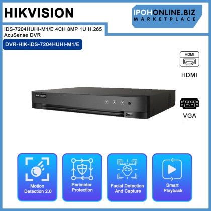 HIKVISION IDS-7204HUHI-M1/E 4CH 8MP 1U H.265 AcuSense DVR HIKVISION IDS-7204HUHI-M1/E 4CH 8MP 1U H.265 AcuSense DVR