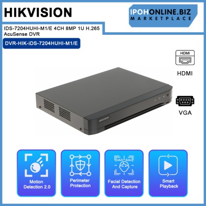 HIKVISION IDS-7204HUHI-M1/E 4CH 8MP 1U H.265 AcuSense DVR HIKVISION IDS-7204HUHI-M1/E 4CH 8MP 1U H.265 AcuSense DVR