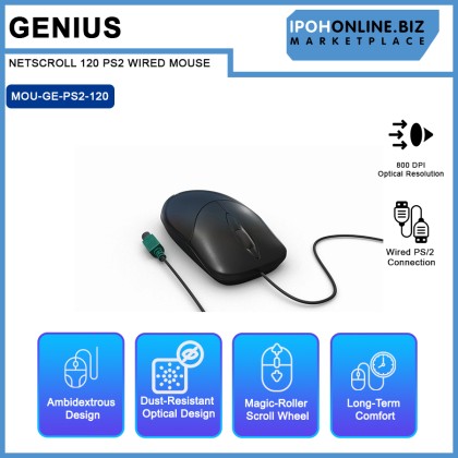 GENIUS NETSCROLL 120 PS2 WIRED MOUSE GENIUS NETSCROLL 120 PS2 WIRED MOUSE