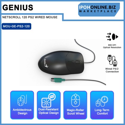 GENIUS NETSCROLL 120 PS2 WIRED MOUSE GENIUS NETSCROLL 120 PS2 WIRED MOUSE