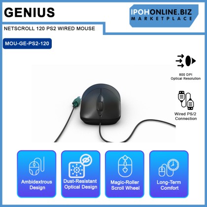 GENIUS NETSCROLL 120 PS2 WIRED MOUSE GENIUS NETSCROLL 120 PS2 WIRED MOUSE