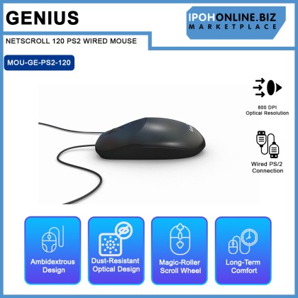 GENIUS NETSCROLL 120 PS2 WIRED MOUSE GENIUS NETSCROLL 120 PS2 WIRED MOUSE