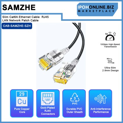 SAMZHE Slim Cat6A Ethernet Cable 10Gbps High Speed RJ45 LAN Network Patch Cable SAMZHE Slim Cat6A Ethernet Cable 10Gbps High Speed RJ45 LAN Network Patch Cable