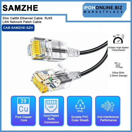 SAMZHE Slim Cat6A Ethernet Cable 10Gbps High Speed RJ45 LAN Network Patch Cable SAMZHE Slim Cat6A Ethernet Cable 10Gbps High Speed RJ45 LAN Network Patch Cable