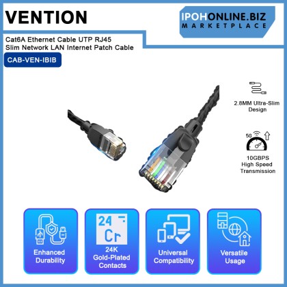 Vention Cat6A Ethernet Cable 10Gbps High Speed UTP RJ45 Slim Network LAN Internet Patch Cable Vention Cat6A Ethernet Cable 10Gbps High Speed UTP RJ45 Slim Network LAN Internet Patch Cable