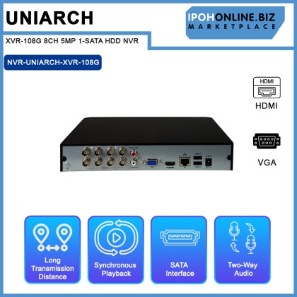 UNIARCH XVR-108G 8CH 5MP 1-SATA HDD NVR UNIARCH XVR-108G 8CH 5MP 1-SATA HDD NVR