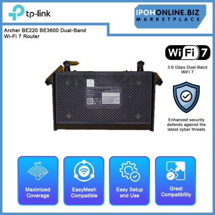 TP-LINK Archer BE220 BE3600 Dual-Band Wi-Fi 7 Router TP-LINK Archer BE220 BE3600 Dual-Band Wi-Fi 7 Router