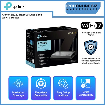 TP-LINK Archer BE220 BE3600 Dual-Band Wi-Fi 7 Router TP-LINK Archer BE220 BE3600 Dual-Band Wi-Fi 7 Router