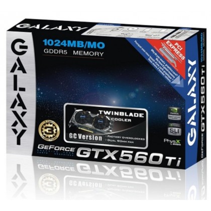 Galaxy GeForce GTX 560 Ti GC 1GB GDDR5 PCIe Graphics Card Galaxy GeForce GTX 560 Ti GC 1GB GDDR5 PCIe Graphics Card