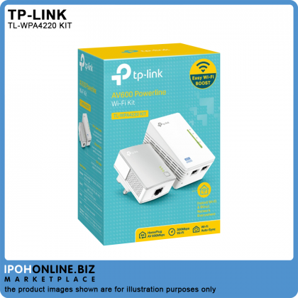 TP-LINK TL-WPA4220 KIT 300Mbps AV600 Wi-Fi Powerline Extender Starter Kit TP-LINK TL-WPA4220 KIT 300Mbps AV600 Wi-Fi Powerline Extender Starter Kit
