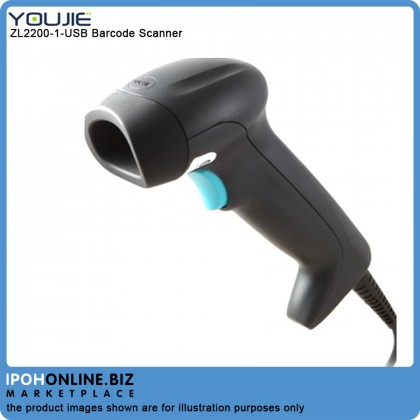 Youjie ZL2200-1-USB Single Line Laser Wired 1D Scanner by Honeywell - Black Laser Barcode Scanner (Handheld) Youjie ZL2200-1-USB Single Line Laser Wired 1D Scanner by Honeywell - Black Laser Barcode Scanner (Handheld)