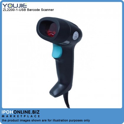Youjie ZL2200-1-USB Single Line Laser Wired 1D Scanner by Honeywell - Black Laser Barcode Scanner (Handheld) Youjie ZL2200-1-USB Single Line Laser Wired 1D Scanner by Honeywell - Black Laser Barcode Scanner (Handheld)
