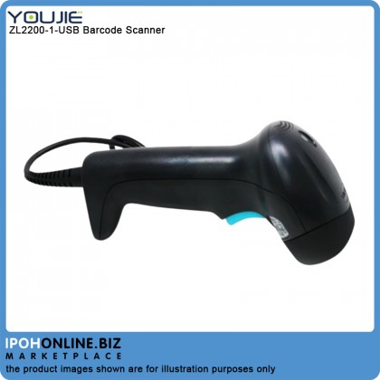 Youjie ZL2200-1-USB Single Line Laser Wired 1D Scanner by Honeywell - Black Laser Barcode Scanner (Handheld) Youjie ZL2200-1-USB Single Line Laser Wired 1D Scanner by Honeywell - Black Laser Barcode Scanner (Handheld)