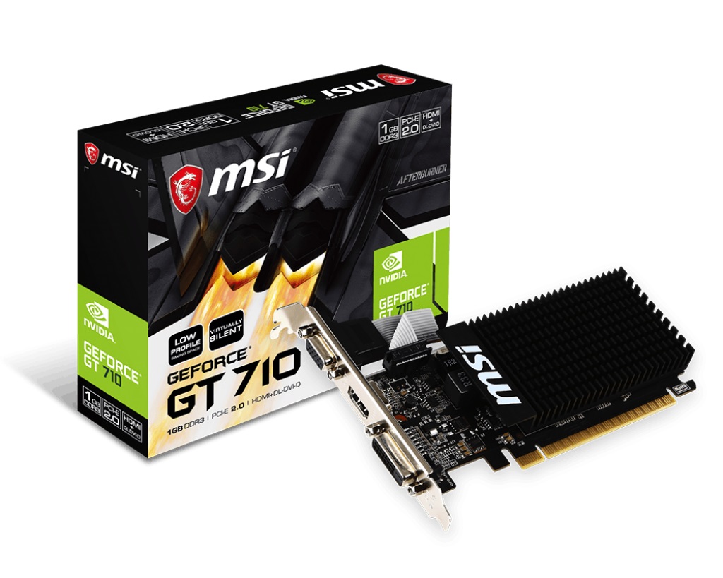 MSI GeForce GT 710 1GB DirectX 12 VGA HDMI DVI PCIE 2.0 HDCP Ready Low Profile Video Card