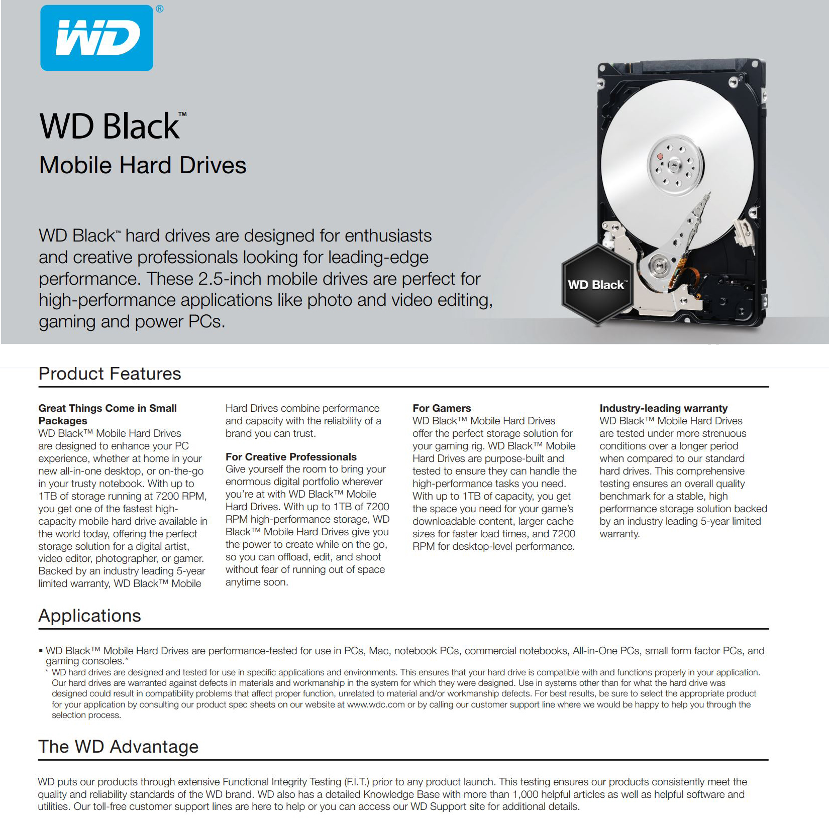 Western Digital Scorpio black Sata 1TB Intarnal HDD WD10JPLX - 2