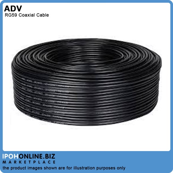 ADV RG59 0.81CCS 64/0.14 AL BRAIDING 100M 3GHz Coaxial Cable