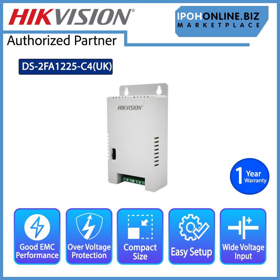 HIKVISION DS-2FA1225-C4(UK) Multi-channel SMPS 48W 12V 1A CCTV POWER SUPPLY 4 Channels